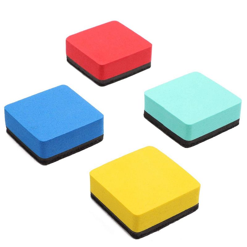 Bright Creations 40-Pack Felt & Foam Whiteboard Dry Erase Classroom Erasers, 4 Colors,  2 x 2 In