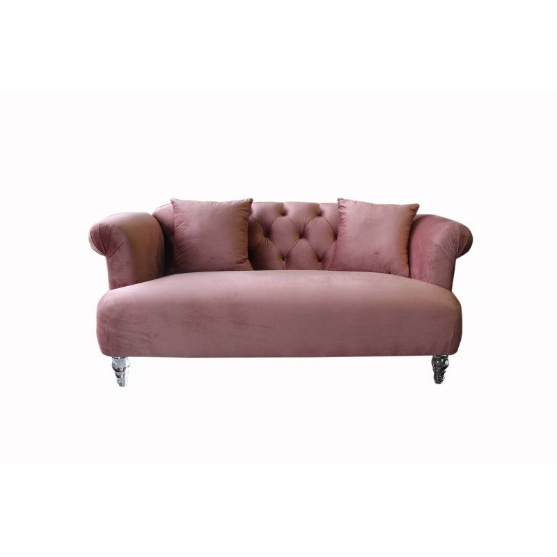 Elegance Contemporary Loveseat Sofa Blush/Acrylic - Armen Living