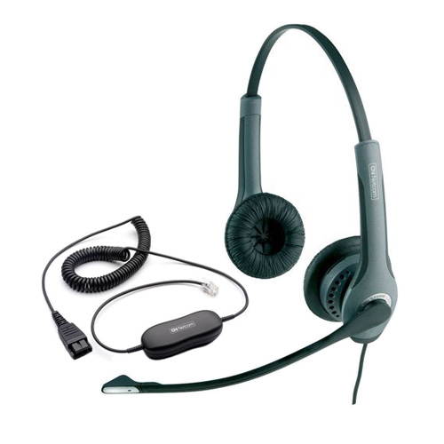 Jabra GN2025 Duo NC Headset (2009-820-105) w/ GN1200 Coiled Smart Cord