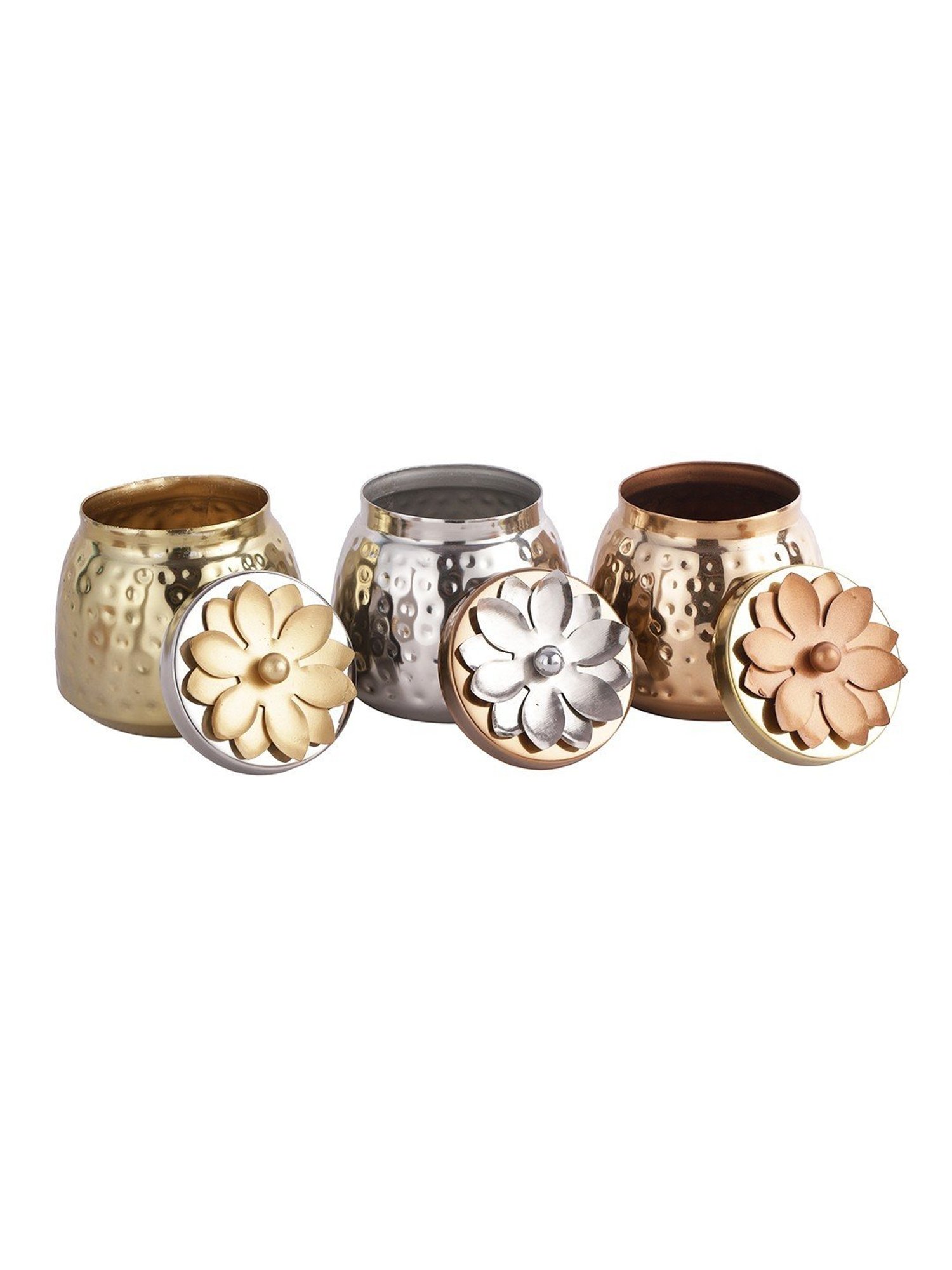 Aapno Rajasthan Multicolor Stone 3 Jars with Tray