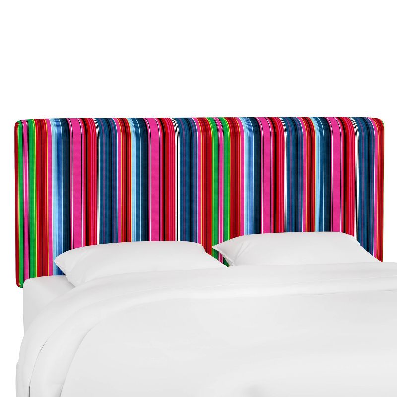 Queen Olivia Upholstered Headboard Serape Stripe Bright - Skyline Furniture