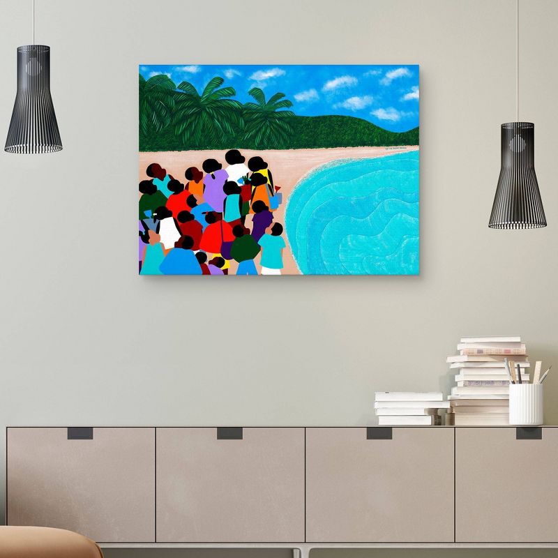 30" x 40" Chou Chou Beach by Synthia Saint James Canvas Art Print - Masterpiece Art Gallery