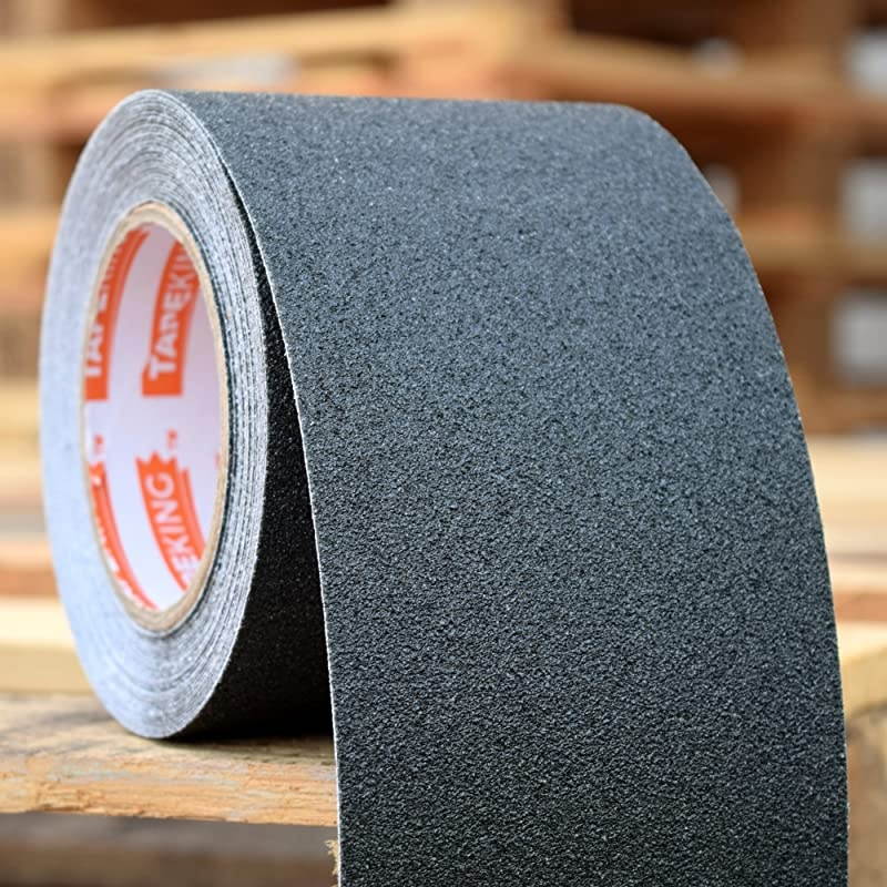 Anti-Slip - Traction for Stairs, Steps, Ramps, Treads - Cut to Fit, Safety for Indoor or Outdoor Applications - Black - 80 Grit Aluminum Oxide - 4 Inch x 30 Foot Roll
