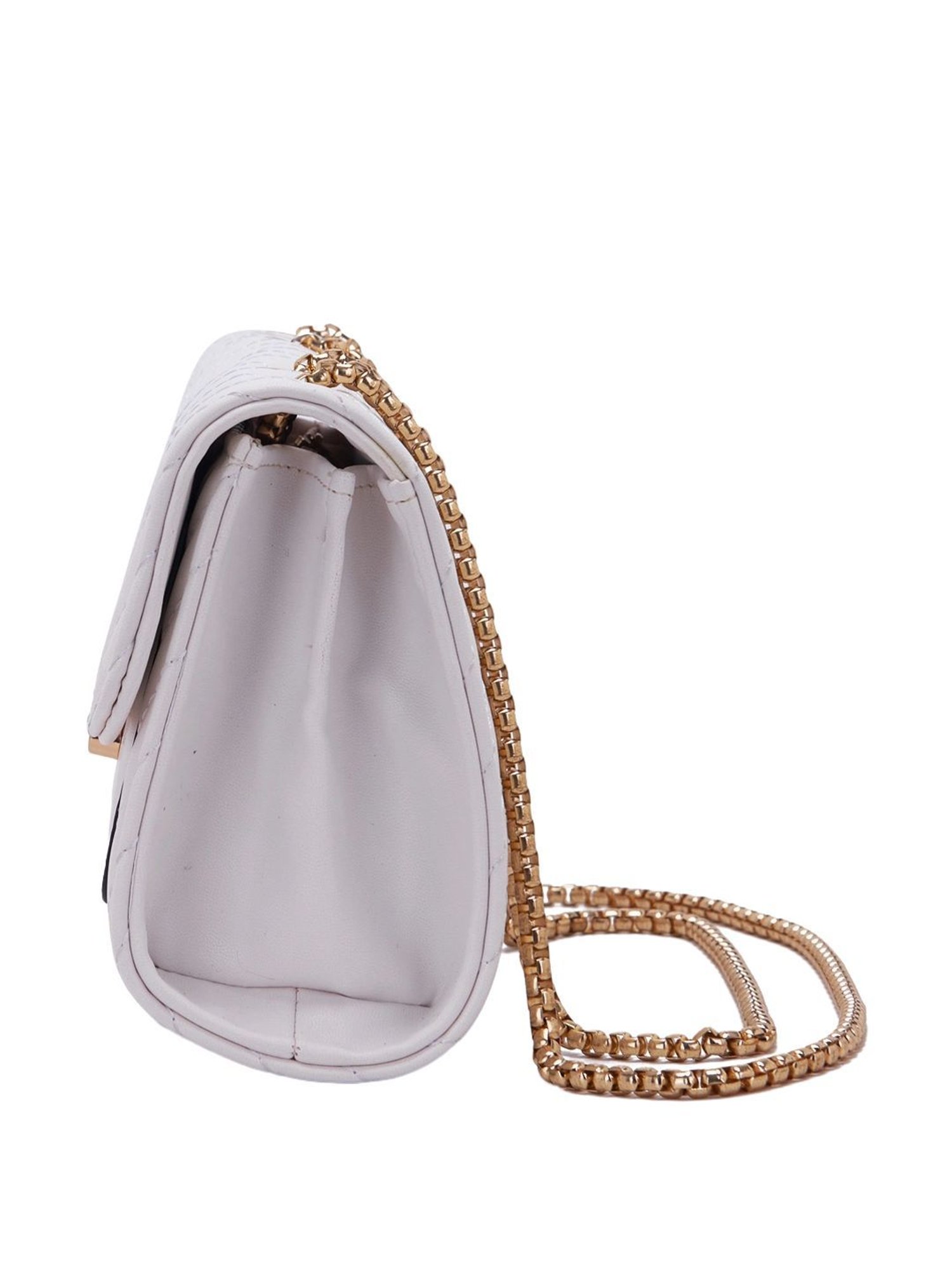 Giordano White Solid Medium Sling Handbag