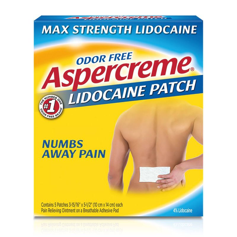 Aspercreme 4% Lidocaine Odor Free Pain Relief Patch - 5ct