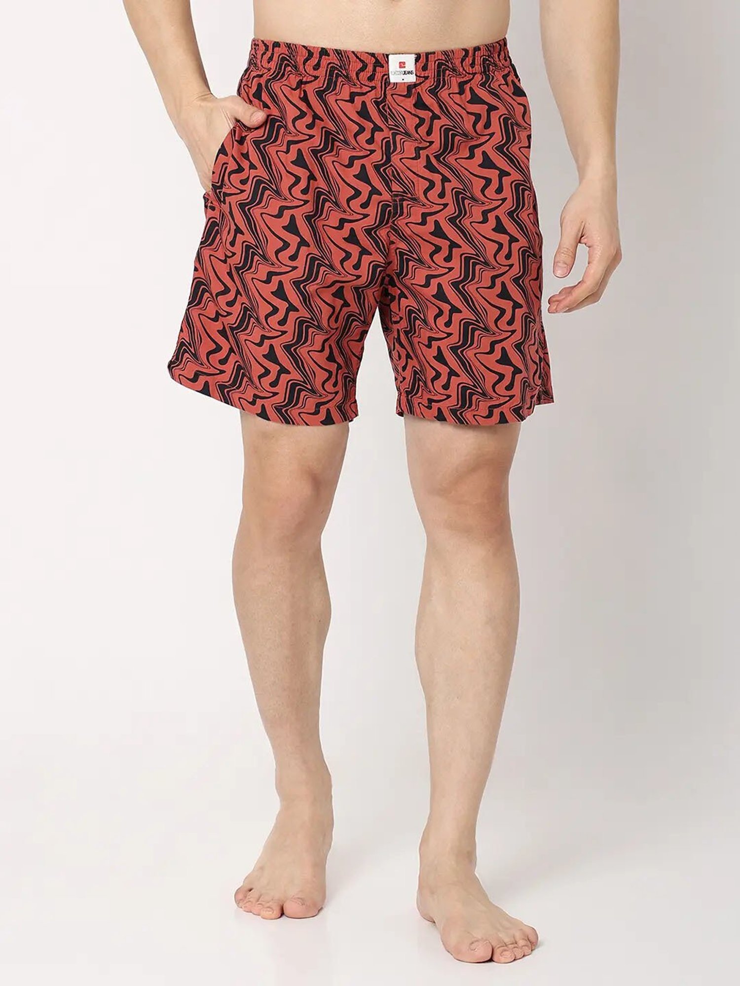 UnderJeans by Spykar Red Printed Boxer Shorts