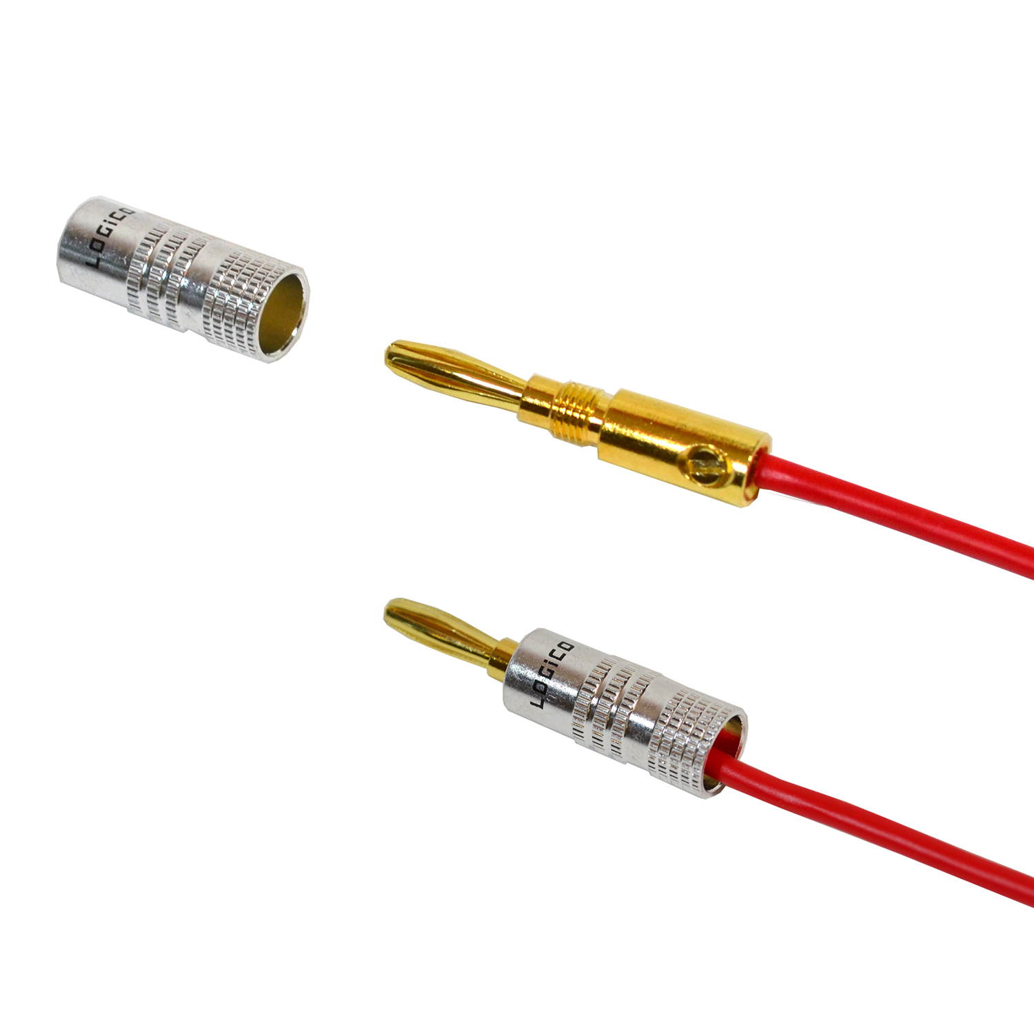 LOGICO 100 Pcs 24K Gold Plated Audio banana plug Speaker Wire Jack Connector