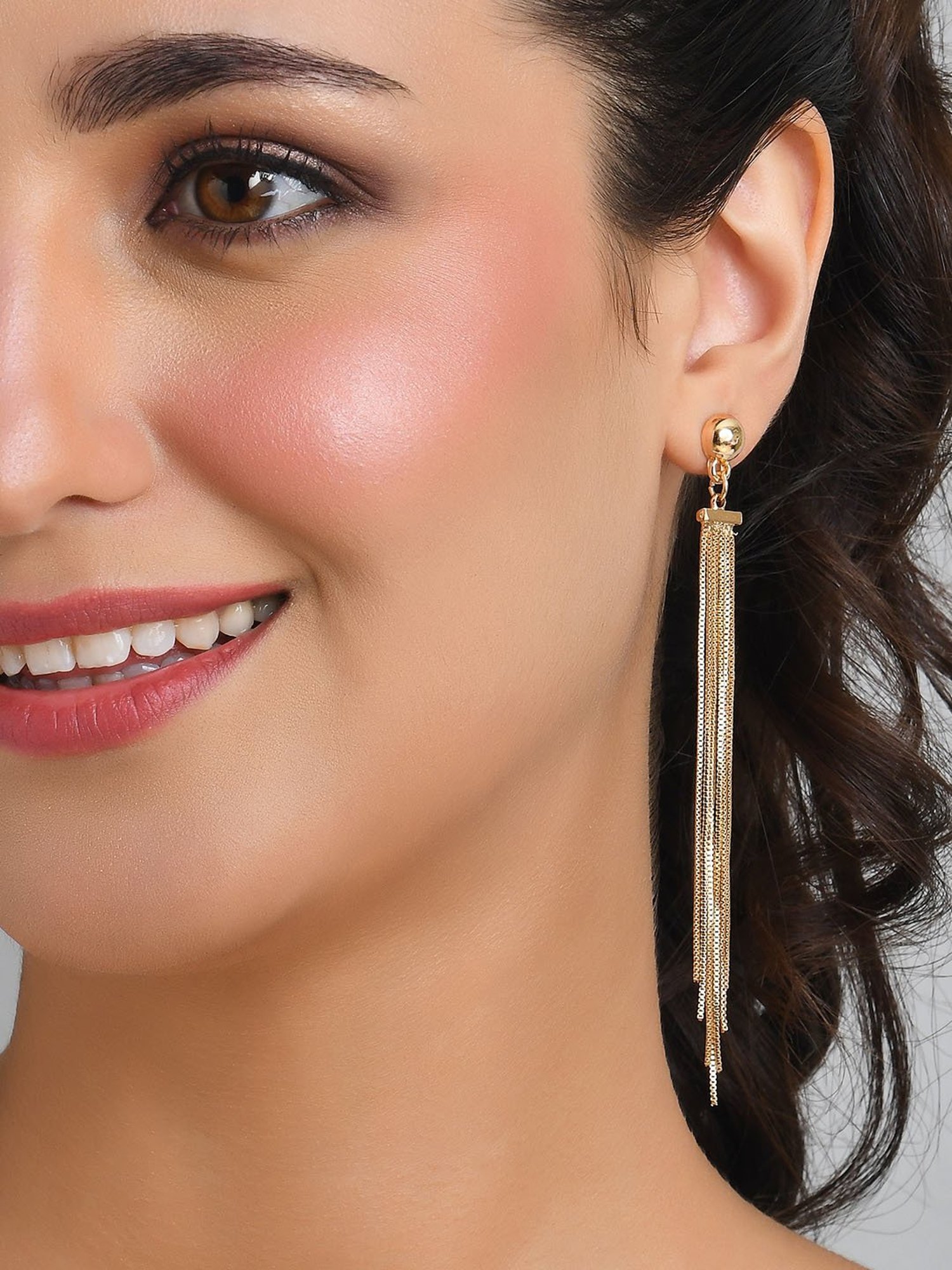 OOMPH Jewellery Yellow Enamel Floral Jhumki