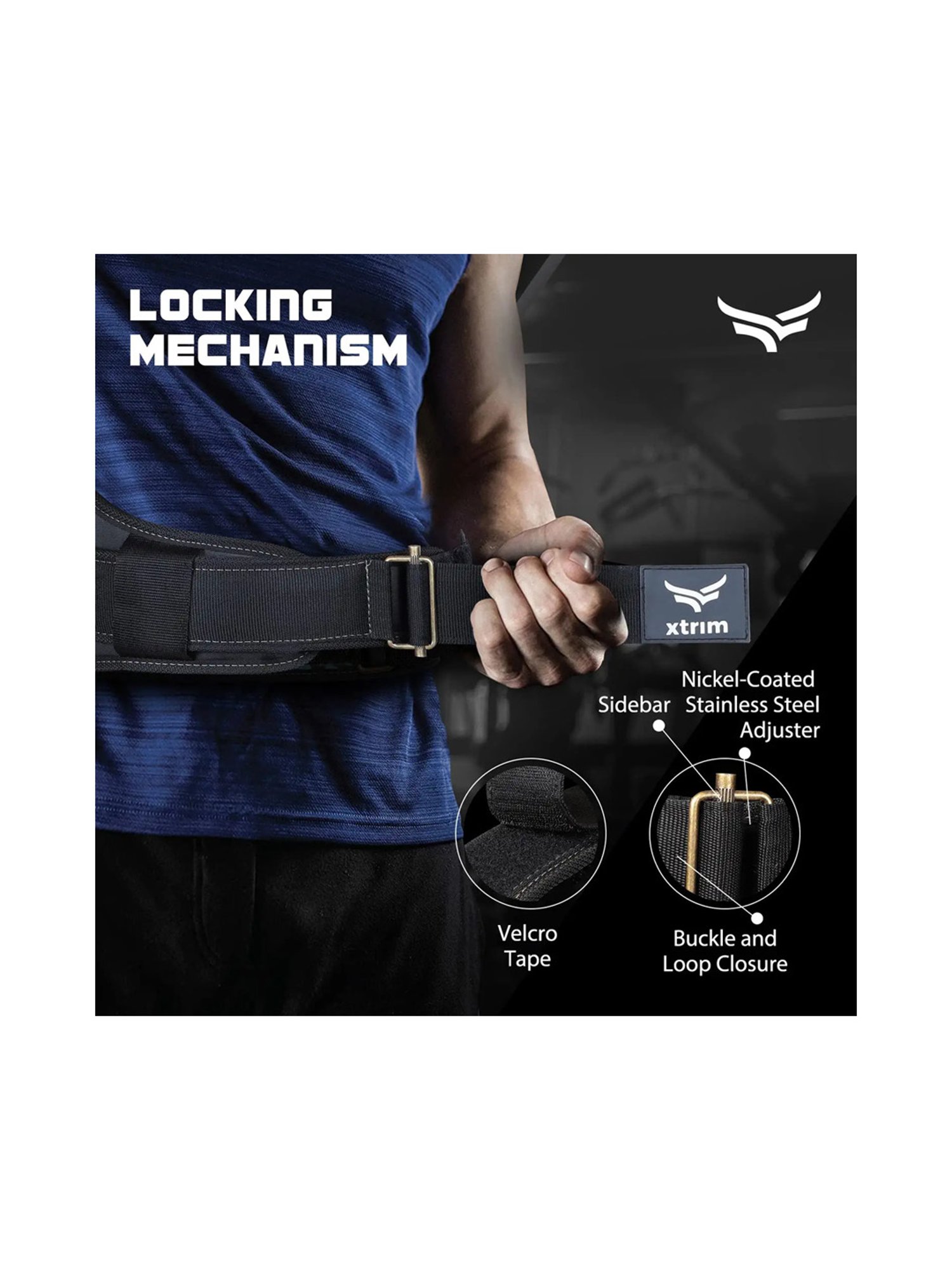 Xtrim Wings 6 Inches Weight Lifting Belt (Black) Size - Small