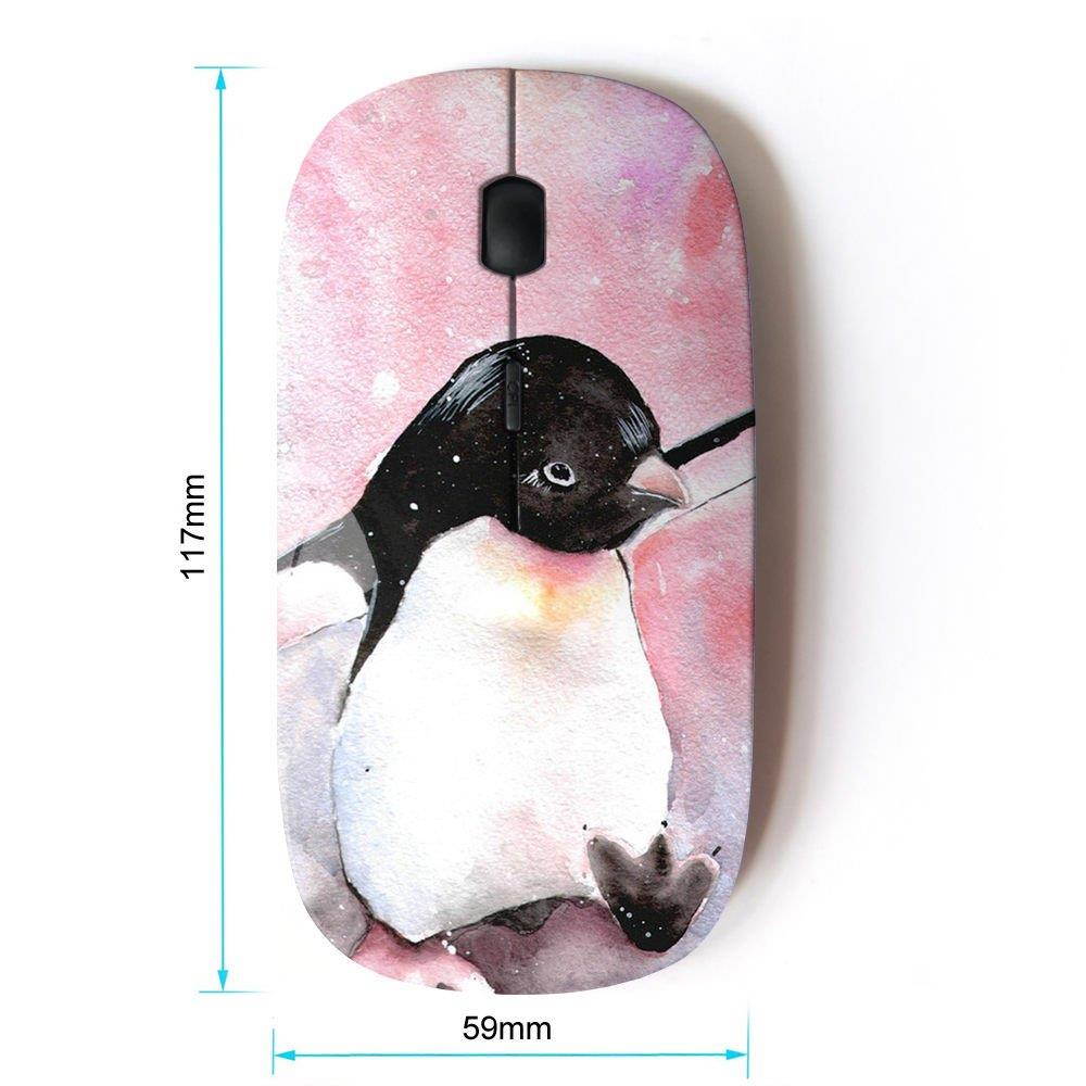 KOOLmouse [ Optical 2.4G Wireless Mouse ] [ Penguin Baby Pink Purple Watercolor ]