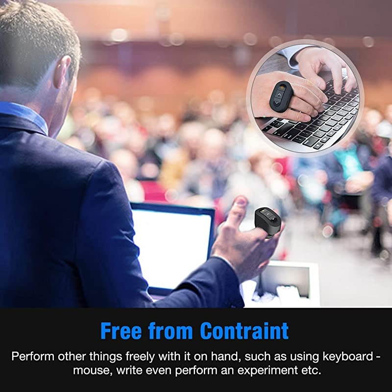 for Bluetooth Presentation Remote Powerpint Clicker RF 24 GHz Dual Modes USB Wireless Presenter Presentation Clicker Slide Advancer for MacKeynotePCPPT