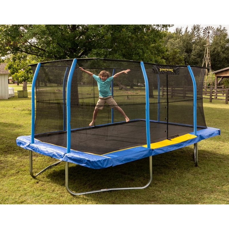 Costway 14 Ft Multicolored Trampoline Recreational Exercise w/ Safety Net Ladder