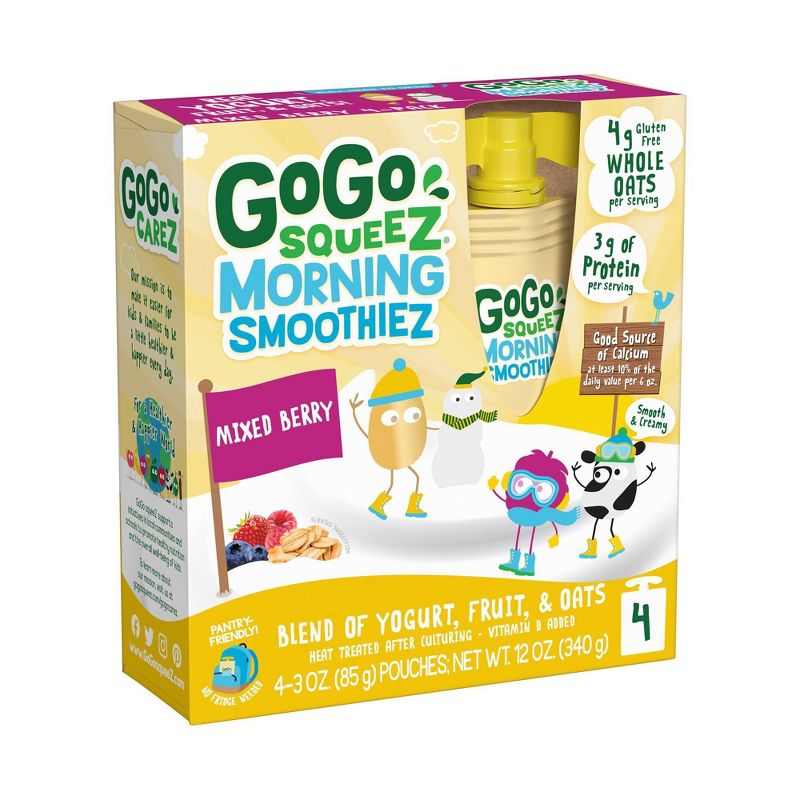 Gogo Squeeze Morning Smoothie - Berry - 3oz/4ct