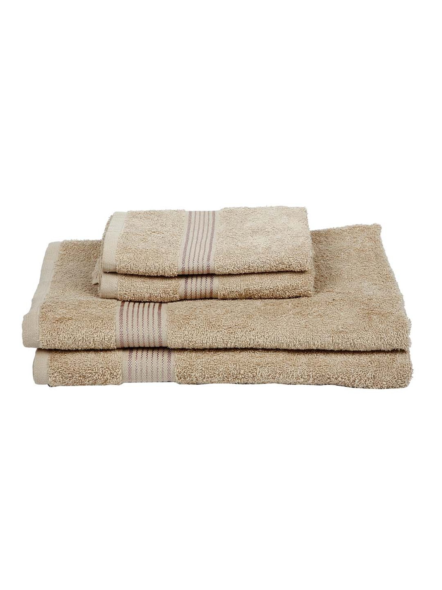 LORENA [4pc] 100% Cotton Super-Soft Terry Towels -2pc Bath, 2pc Hand (d`ross) solid-taupe