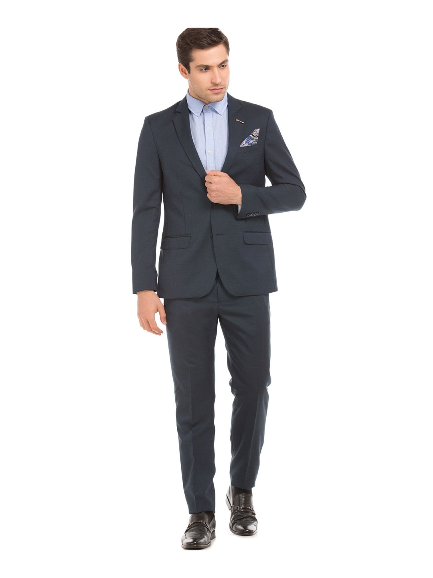 Arrow Navy Regular Fit Two Piece Suit