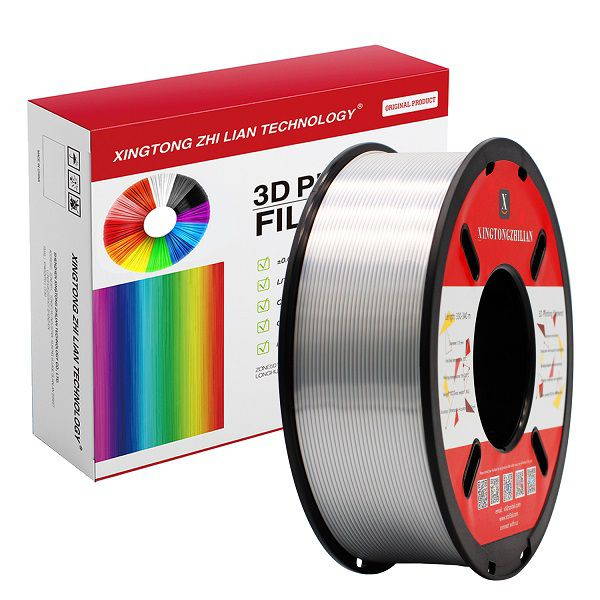 XTZL3D | Silk PLA Filament for 3D Printer, Silver,1kg, 1.75mm