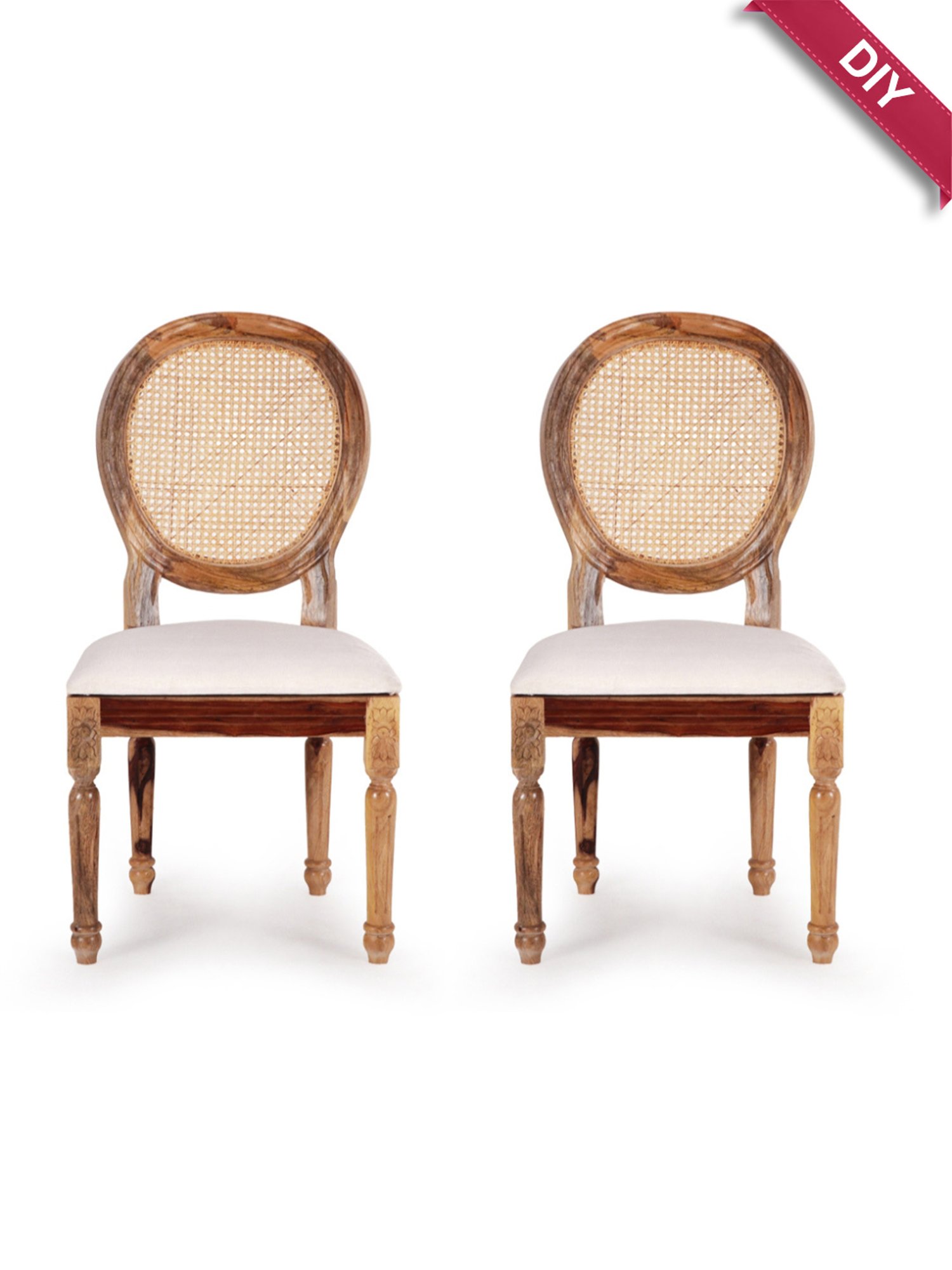 ExclusiveLane Grandeur Brown Mango Wood Handcrafted Dining Chairs - Set of 2 Natural Finish