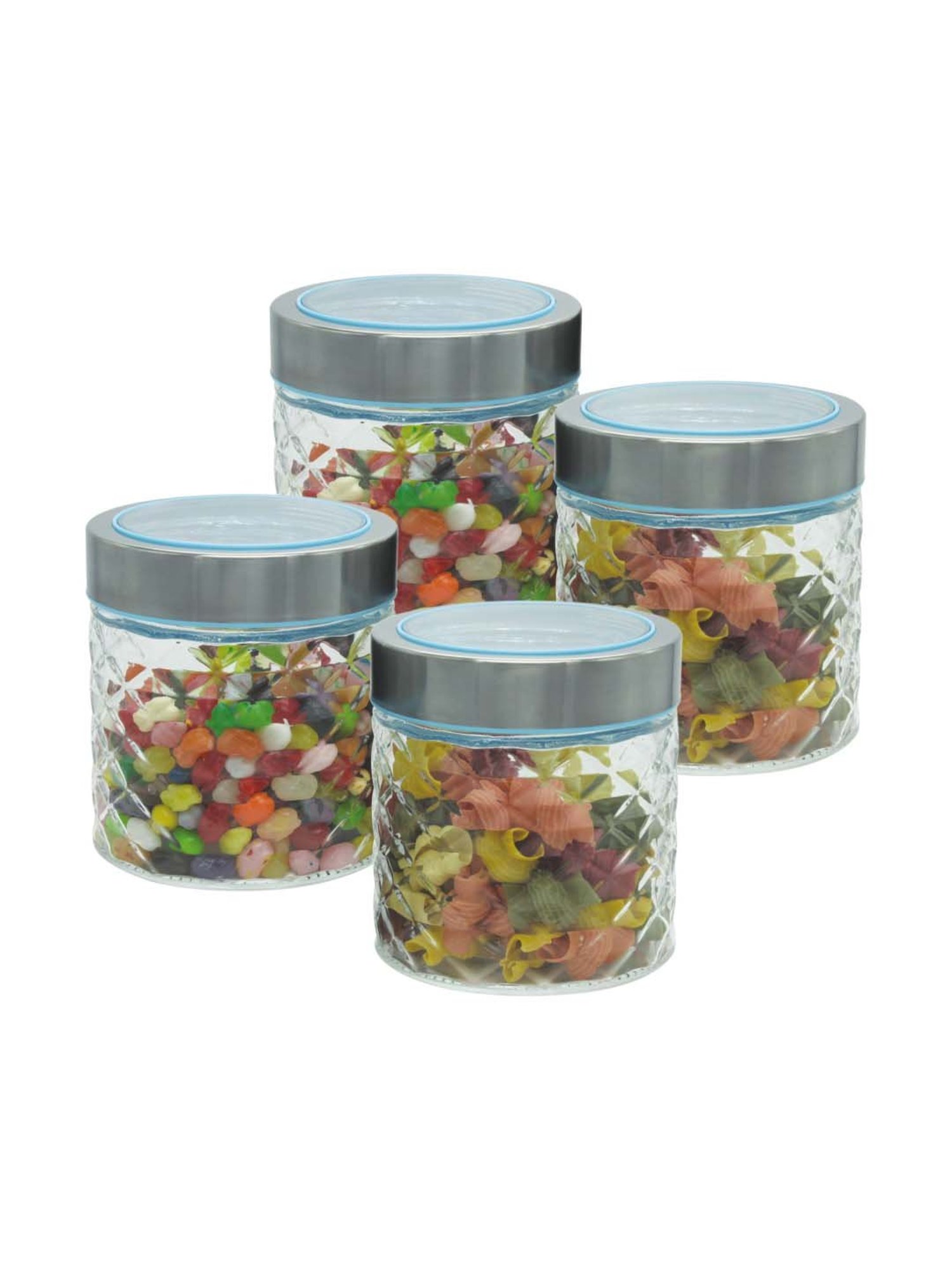 Goodhomes Transparent Glass Storage Jars (650 ml) - Set of 4