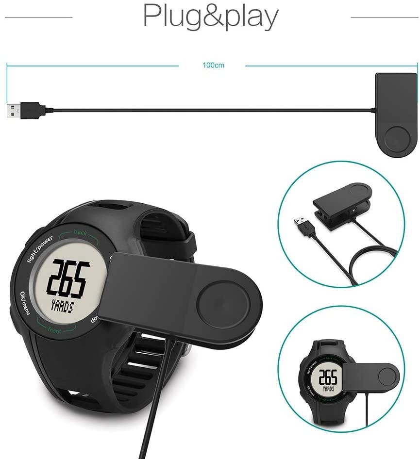 TUSITA Charger Compatible with Garmin Forerunner 110 210, Approach S1 - USB Charging Cable 100cm - GPS Smartwatch Accessories