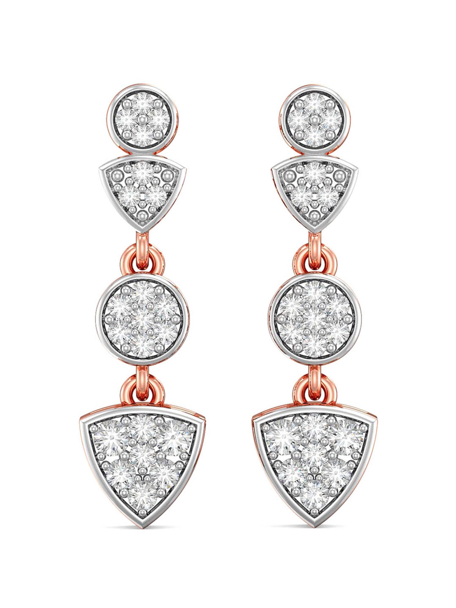 Joyalukkas 18k Rose Gold & Diamond Drop Earrings for Women