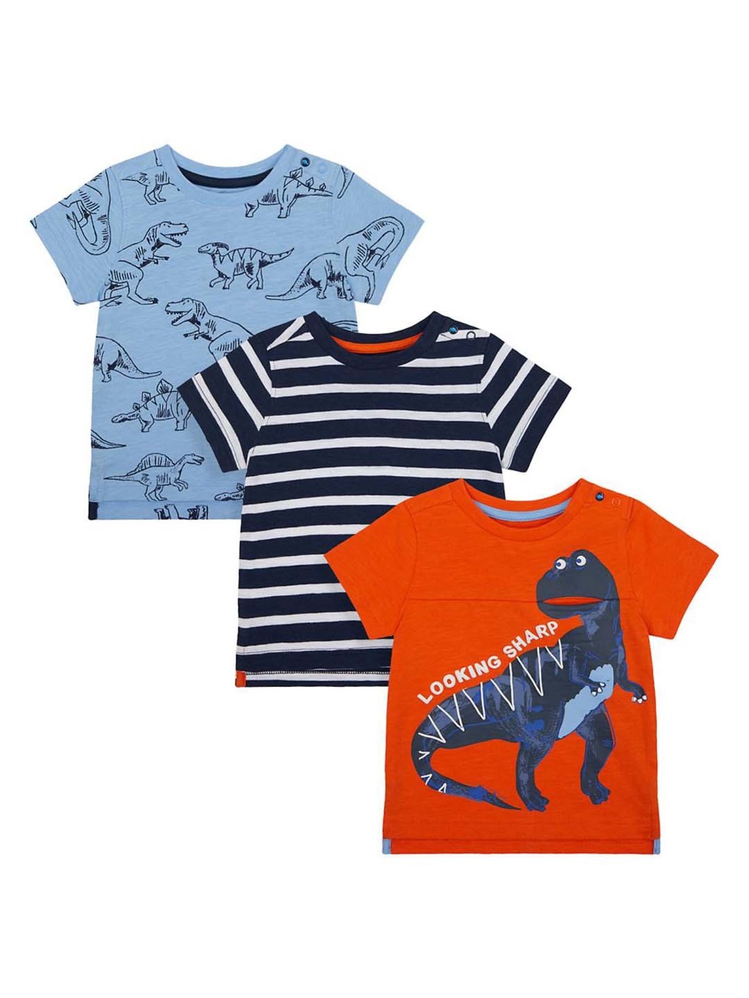 Mothercare Kids Multicolor Cotton Printed T-Shirt (Pack of 3)