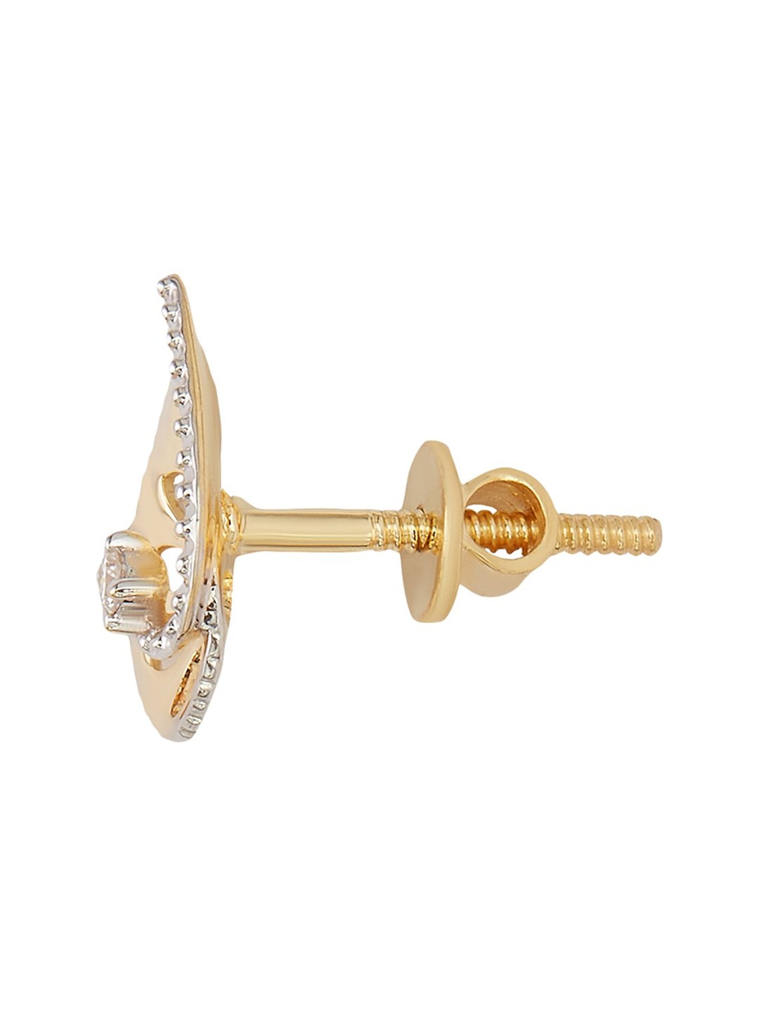 Waman Hari Pethe Jewellers 18k Gold & Diamond Earrings