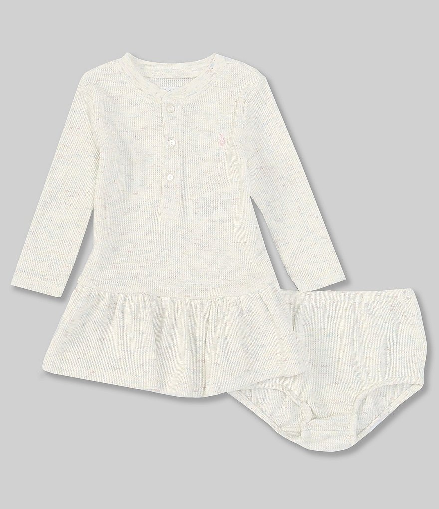 Ralph Lauren Baby Girls 3-24 Months Waffle-Knit Henley Dress