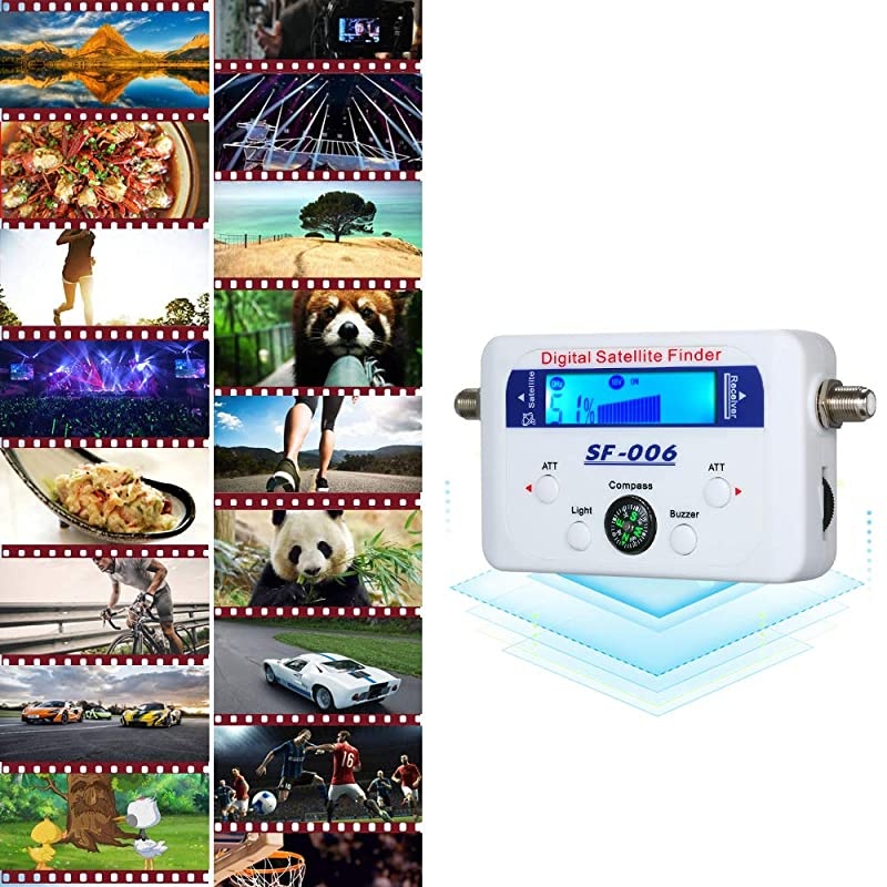 Satellite Signal Meter,  Digital Satellite Finder Satellite Signal Meter Mini Digital Satellite Signal Finder Meter with LCD Display Digital Satfinder with Compass