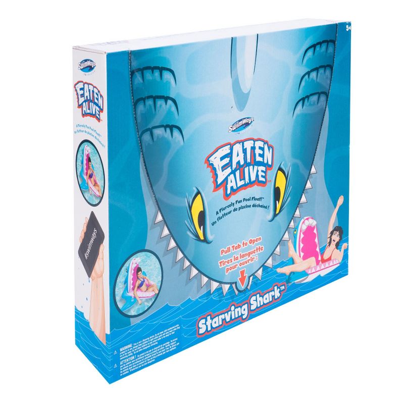 SwimWays 6044161-SW Eaten Alive Inflatable Shark Pool Float for Ages 5 and Up