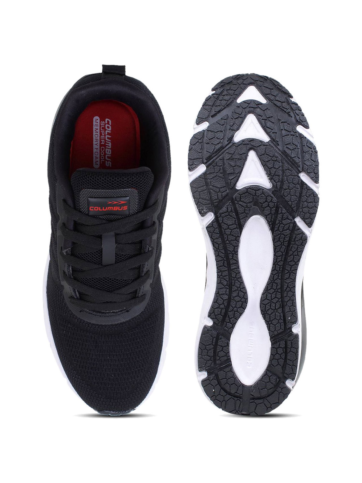 Columbus Men's Black Running Shoes