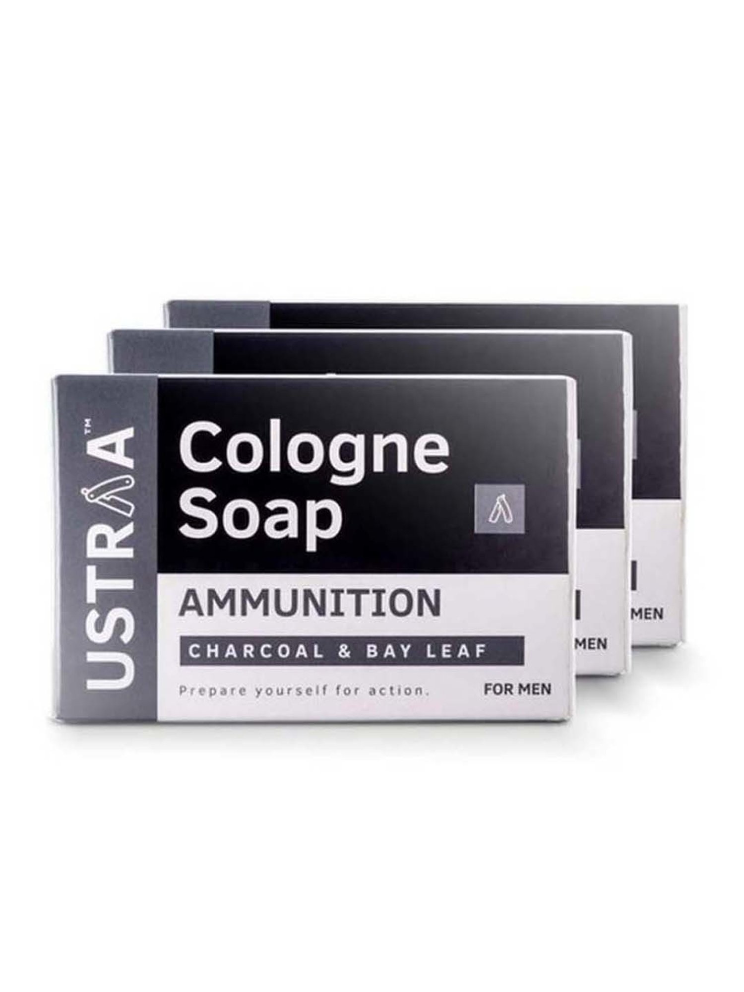 Ustraa Black Deodorant Body Spray & Ammunition Cologne Soap (Pack of 3)