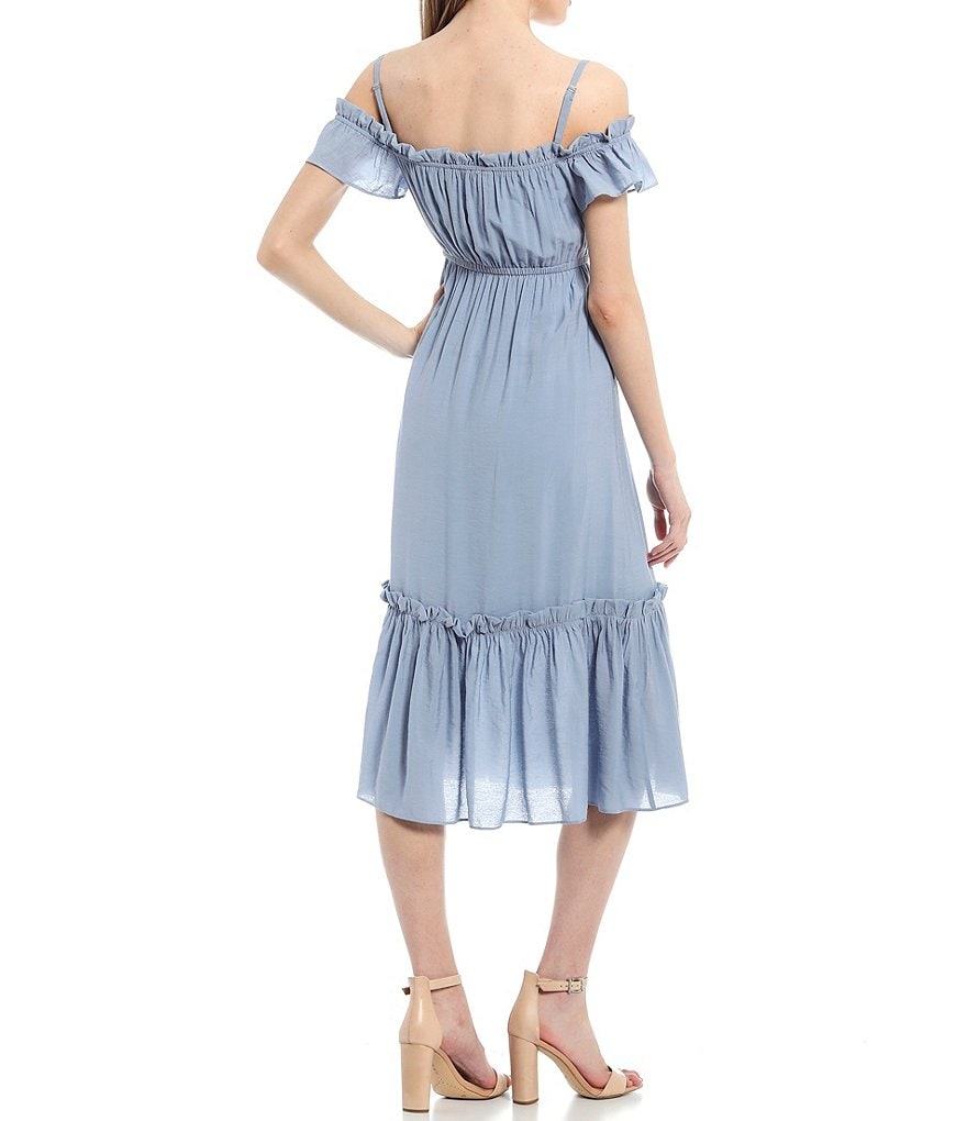 Laundry by Shelli Segal Cold Shoulder Midi Dress