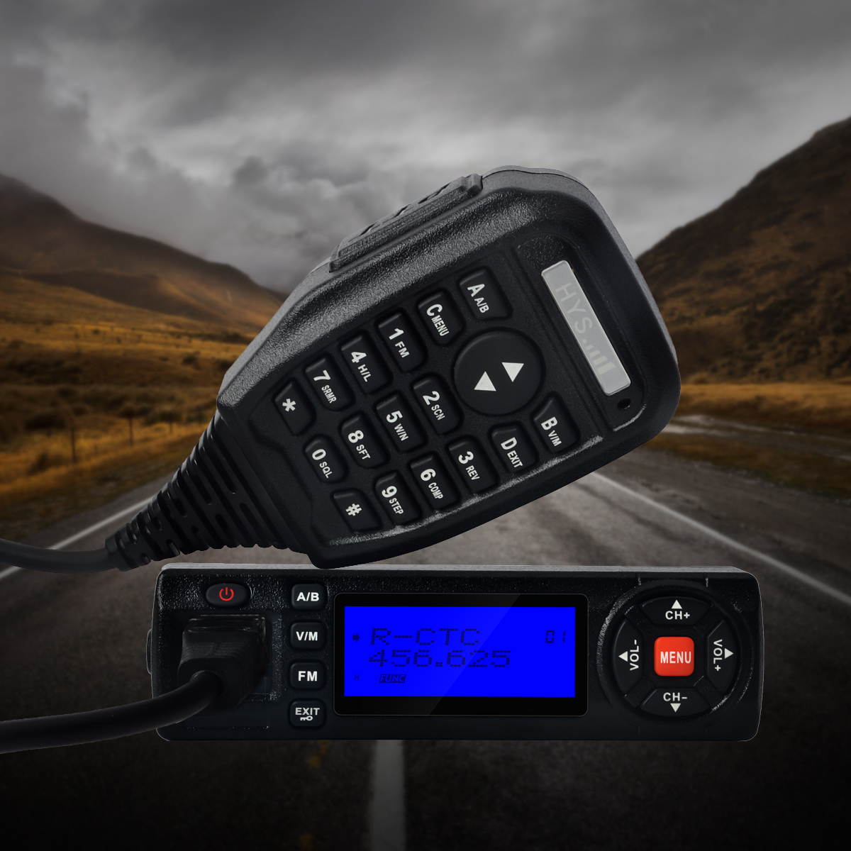 HYS 15W Dual Band VHF/UHF Car Mobile Radio FM Transceiver 136-174/400-490MHz FM Transceiver Amateur Ham Radio with USB Cable