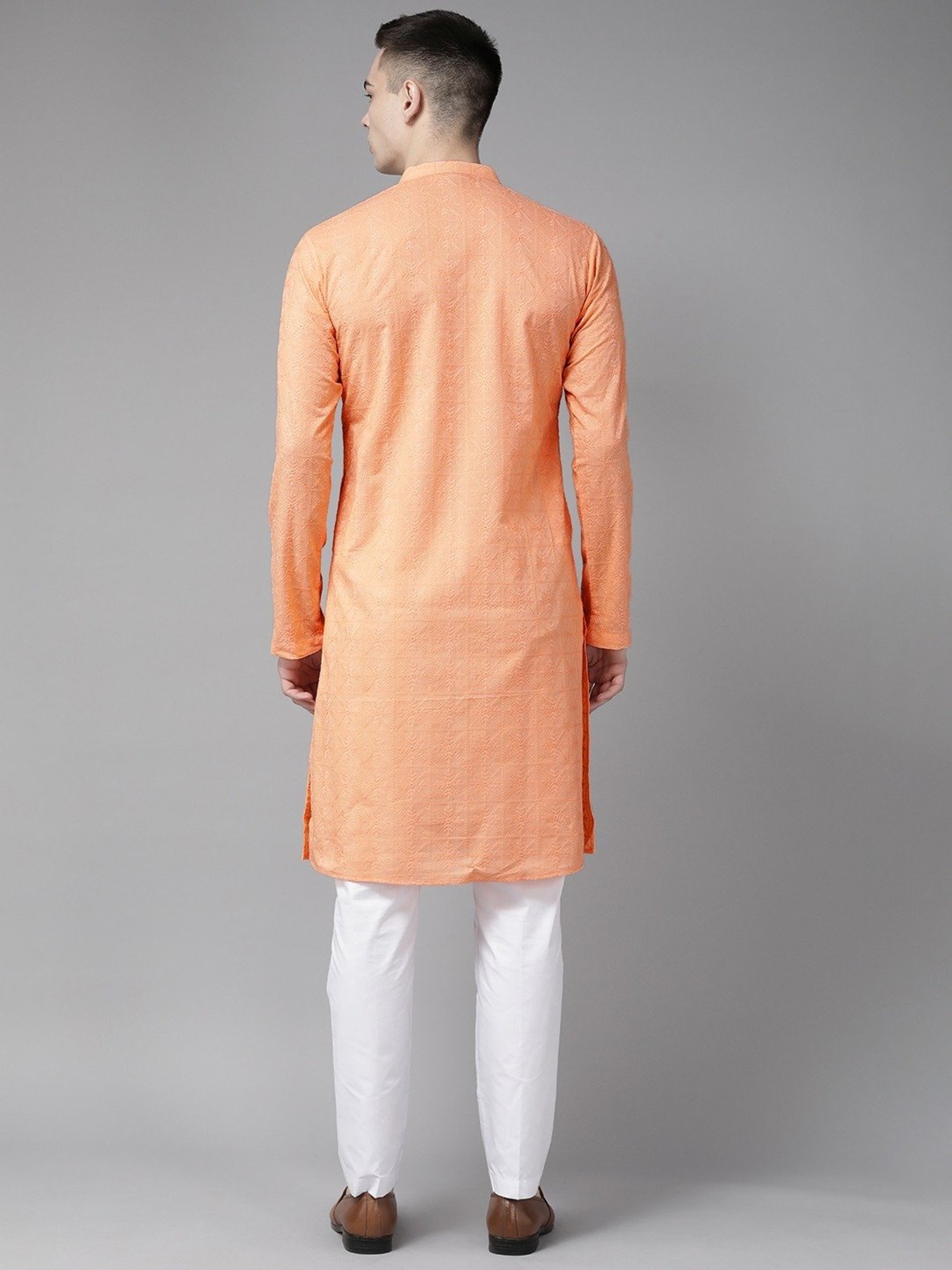 Sanwara White Regular Fit Chikankari Kurta & Churidar Set