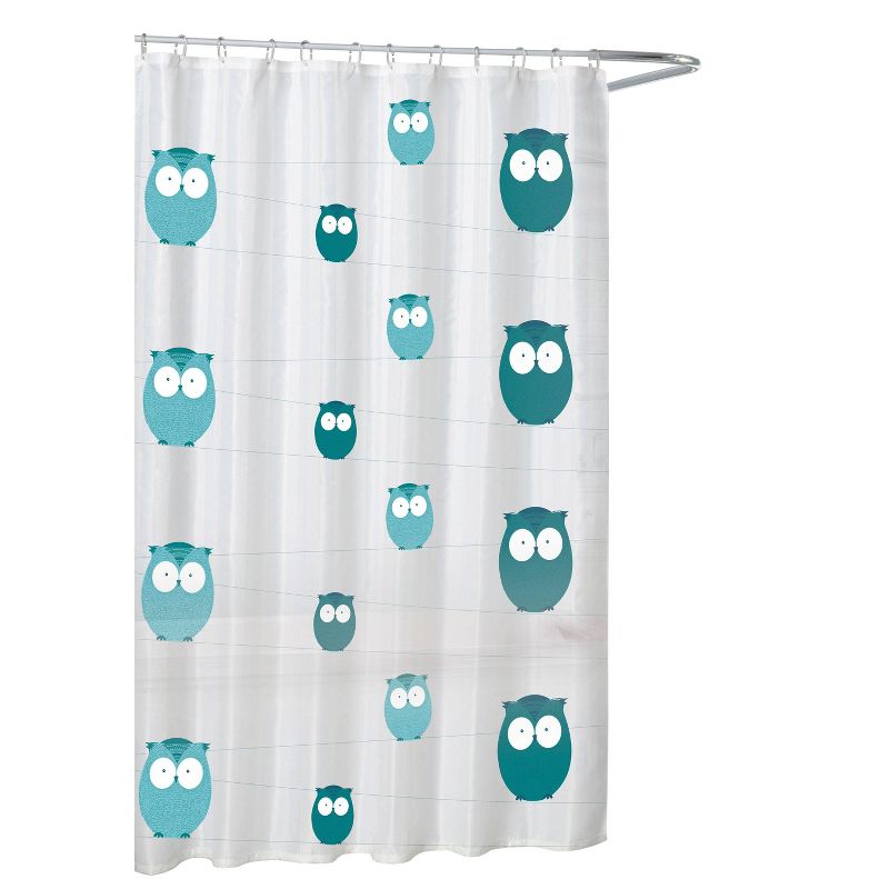 Bright Eyes Shower Curtain Teal/Gray - Moda at Home