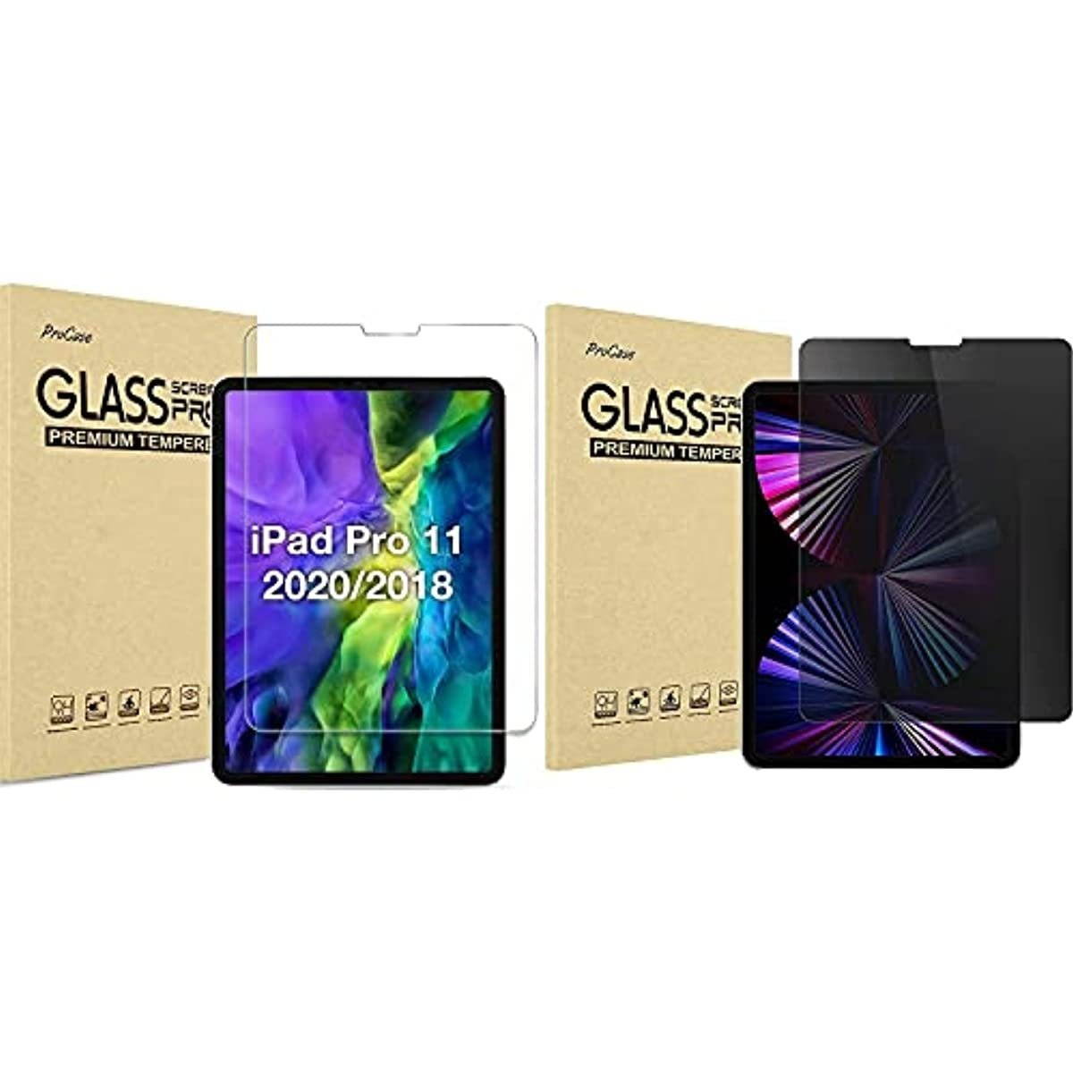 ProCase Screen Protector for iPad Pro 11 2 Bundle with iPad Pro 11 Inch Privacy Screen Protector 2 2018