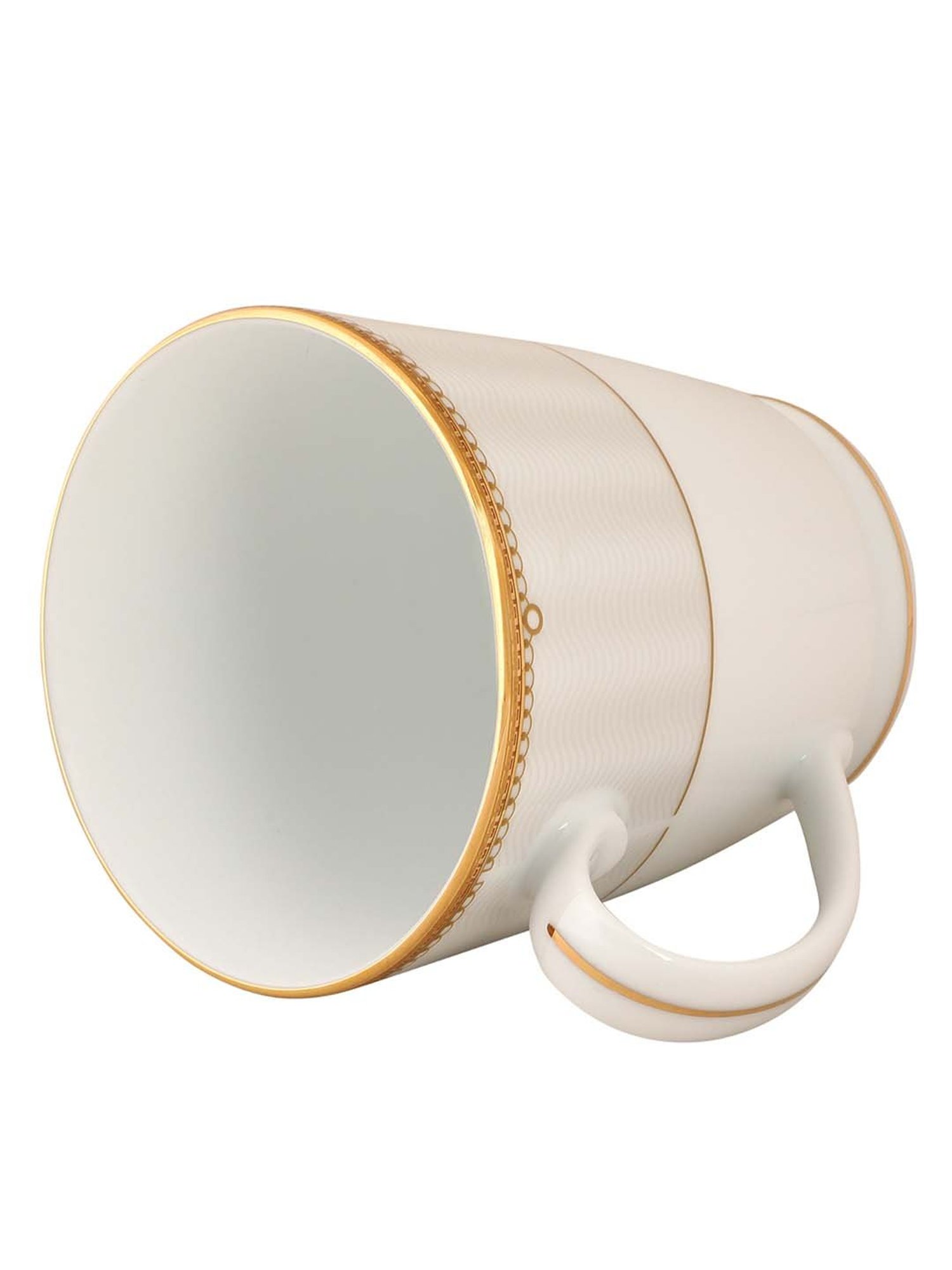 NORITAKE Hearth Off-White & Beige Porcelain Milk Mug (0.37 L) - Set of 1