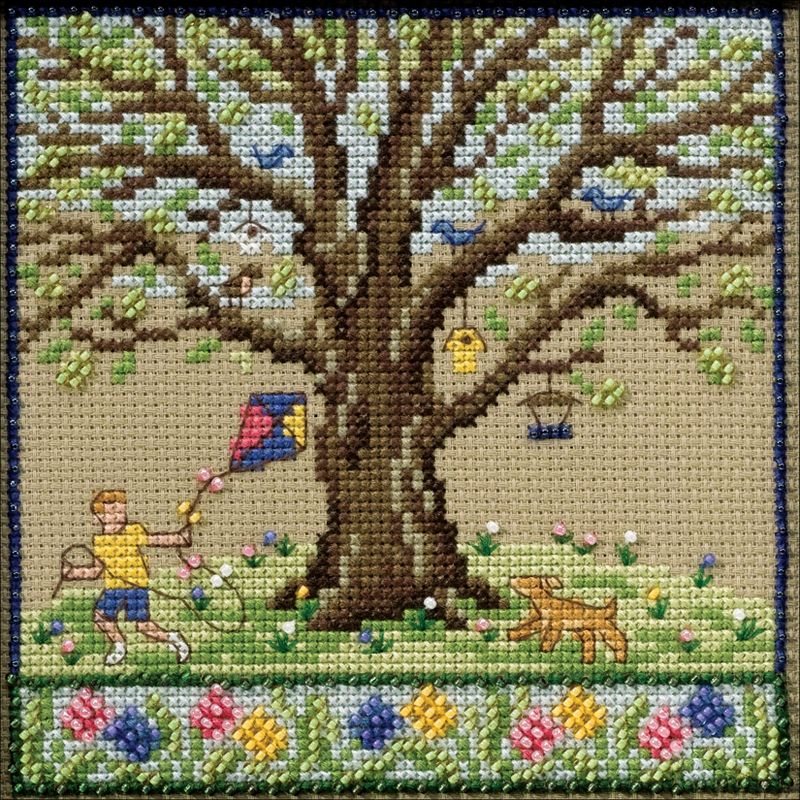 Mill Hill Counted Cross Stitch Kit 5.25"X5.25"-Spring Oak (14 Count)