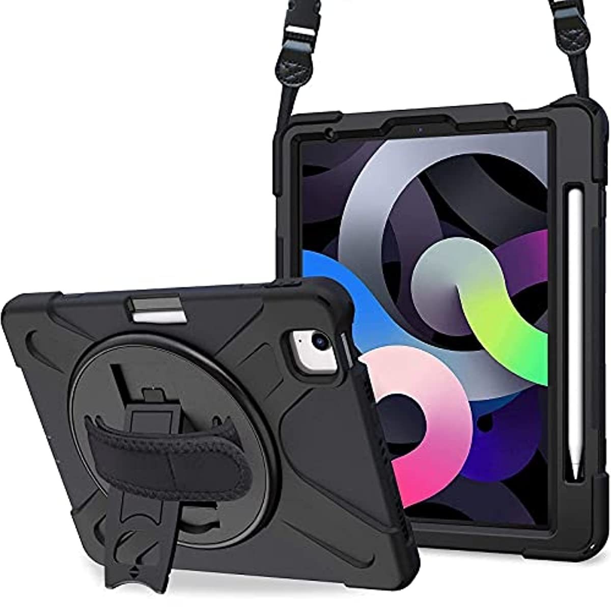 ProCase iPad Air 4 Rugged Case 10.9 Inch 2020 iPad Air 4th Generation Case Bundle with Slim Wired Keyboard for Type-C Port iPad/Android Tablets and Phones