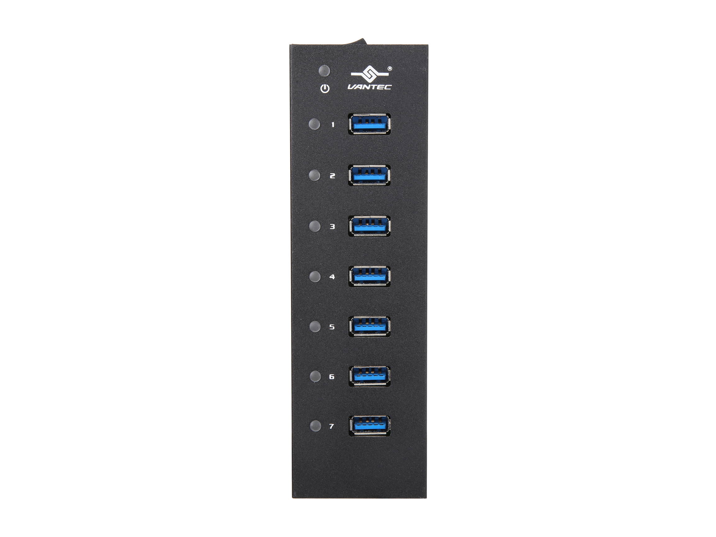 VANTEC UGT-AH710U3-BK 7-Port USB 3.0 Aluminum Hub with 12V/3A Premium Power Adapter