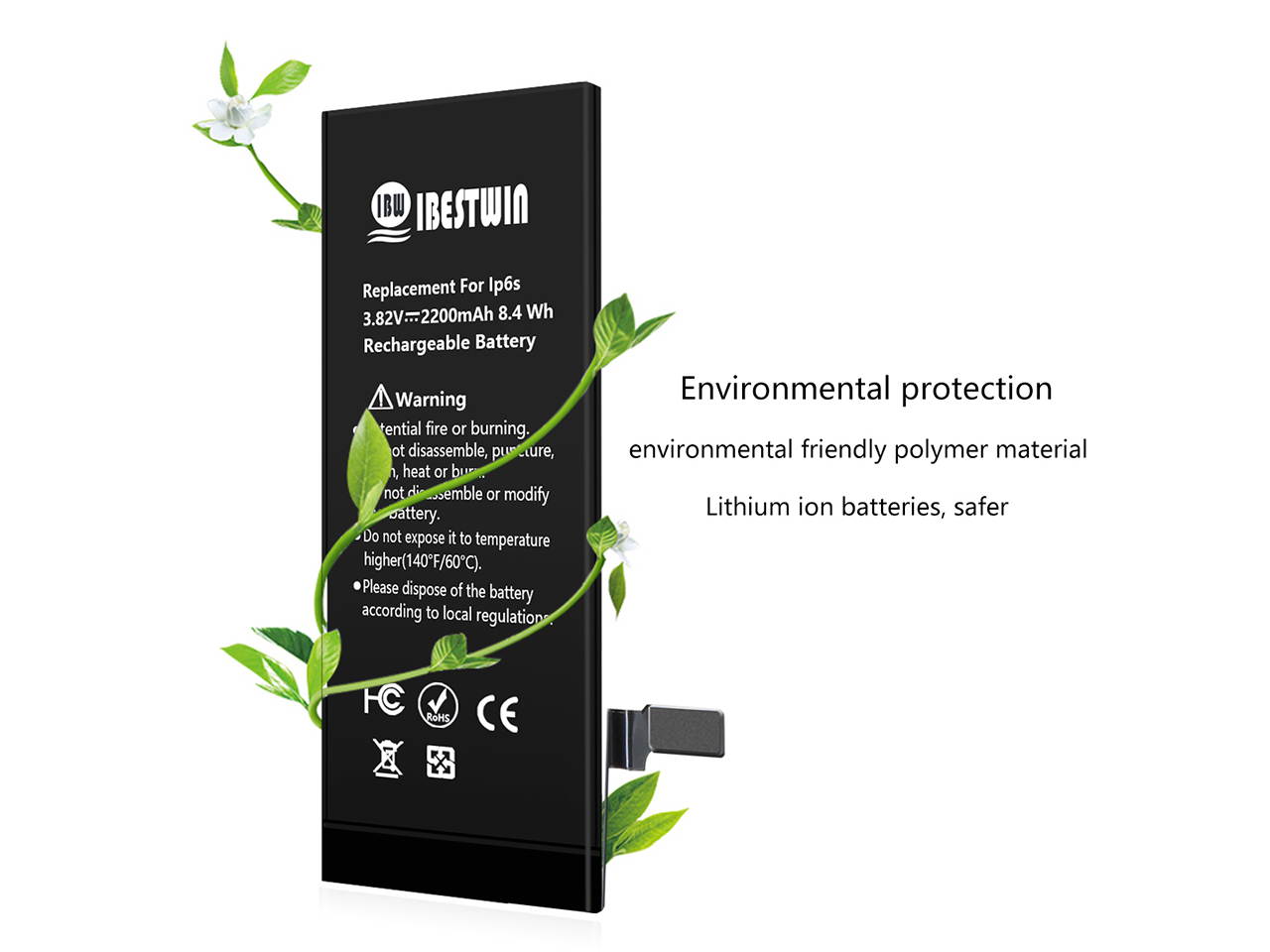 IBESTWIN 2200mAh Upgrade Replacement Battery for iPhone 6s with Tool kit Adhesive and Instruction, High Capacity Battery 0 Cycle-3 Years Warranty