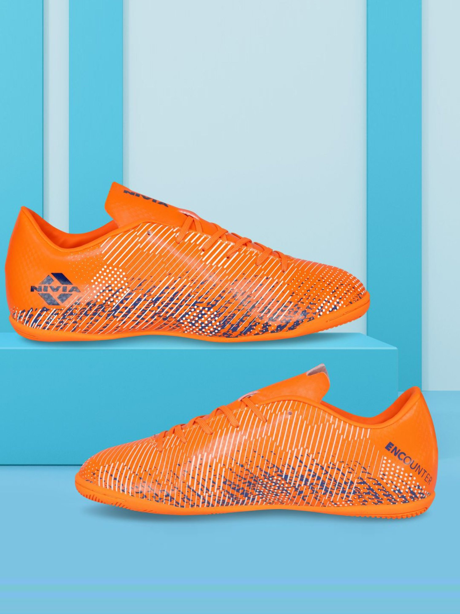 Nivia Men's Encounter 9.0 Futsal Orange Football Shoes