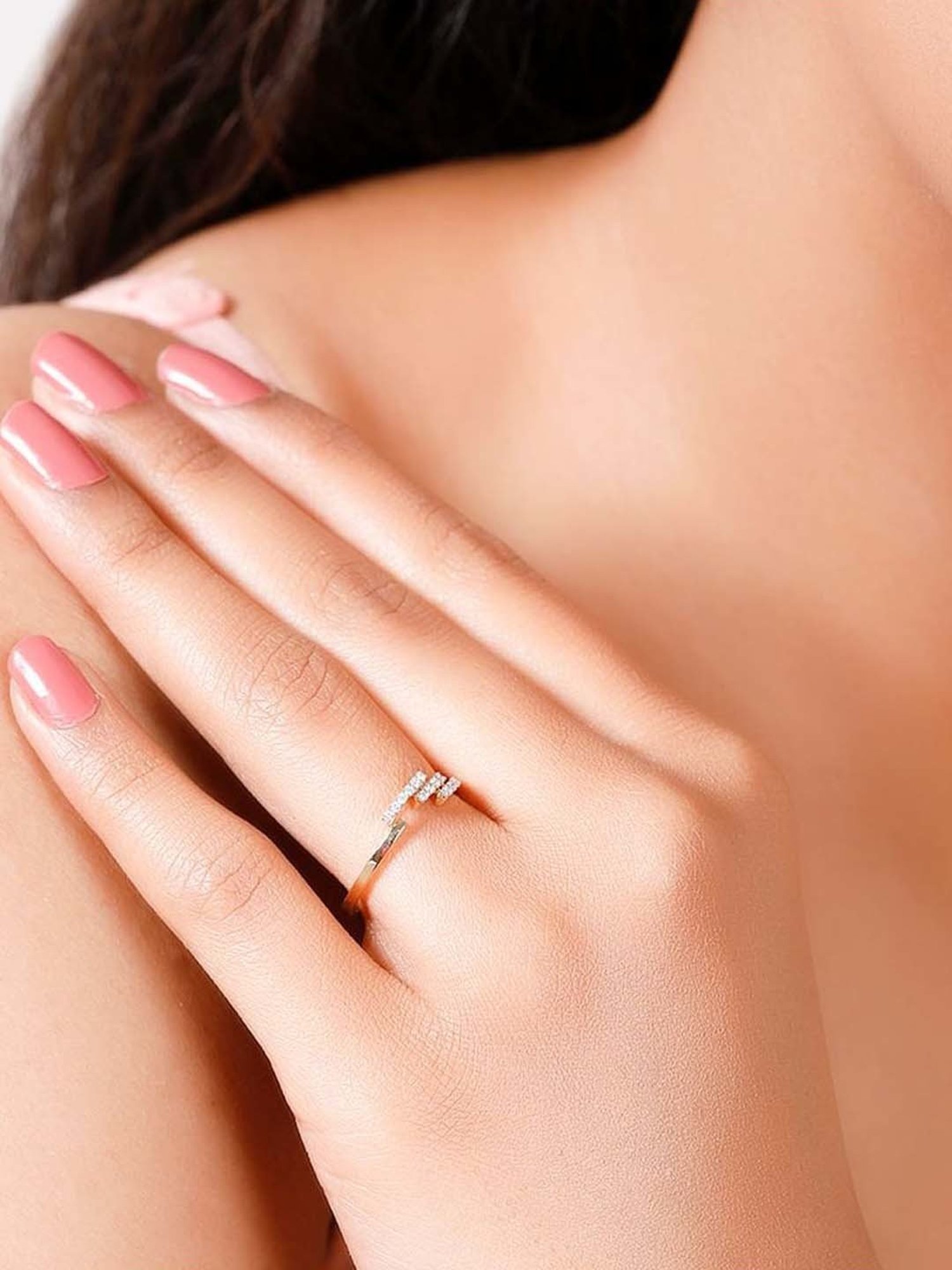 Mia By Tanishq Nature's Finest 14k Yellow Zigzag Treasures Gold Diamond Ring