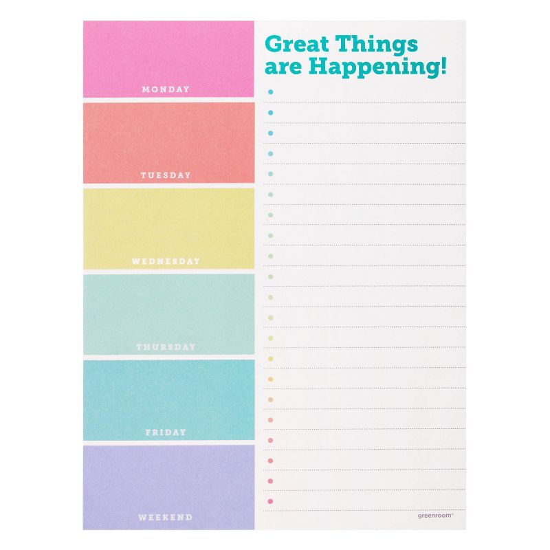 6" x 8" Great Things Are Happening 120pg Desk Pad Pastel - greenroom