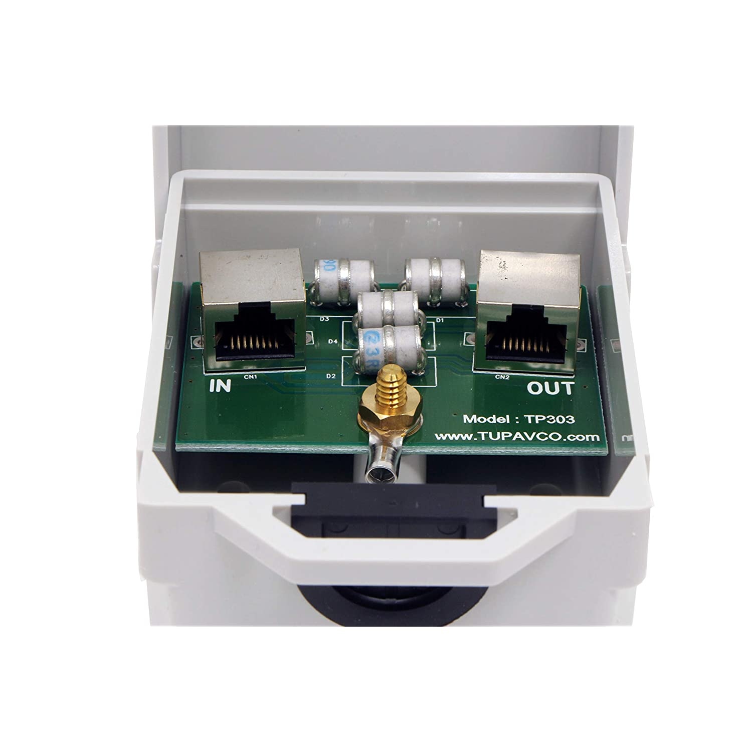 Tupavco TP303 Ethernet Surge Protector Outdoor for PoE+ Gigabit 1000Mbs - LAN Network Thunder Lightning Surge Protection Suppressor/Arrester