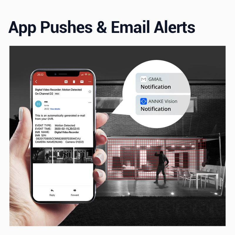 ANNKE 1080p Wired Security Cameras System with 100FT night vision and 8CH 5MP Lite DVR