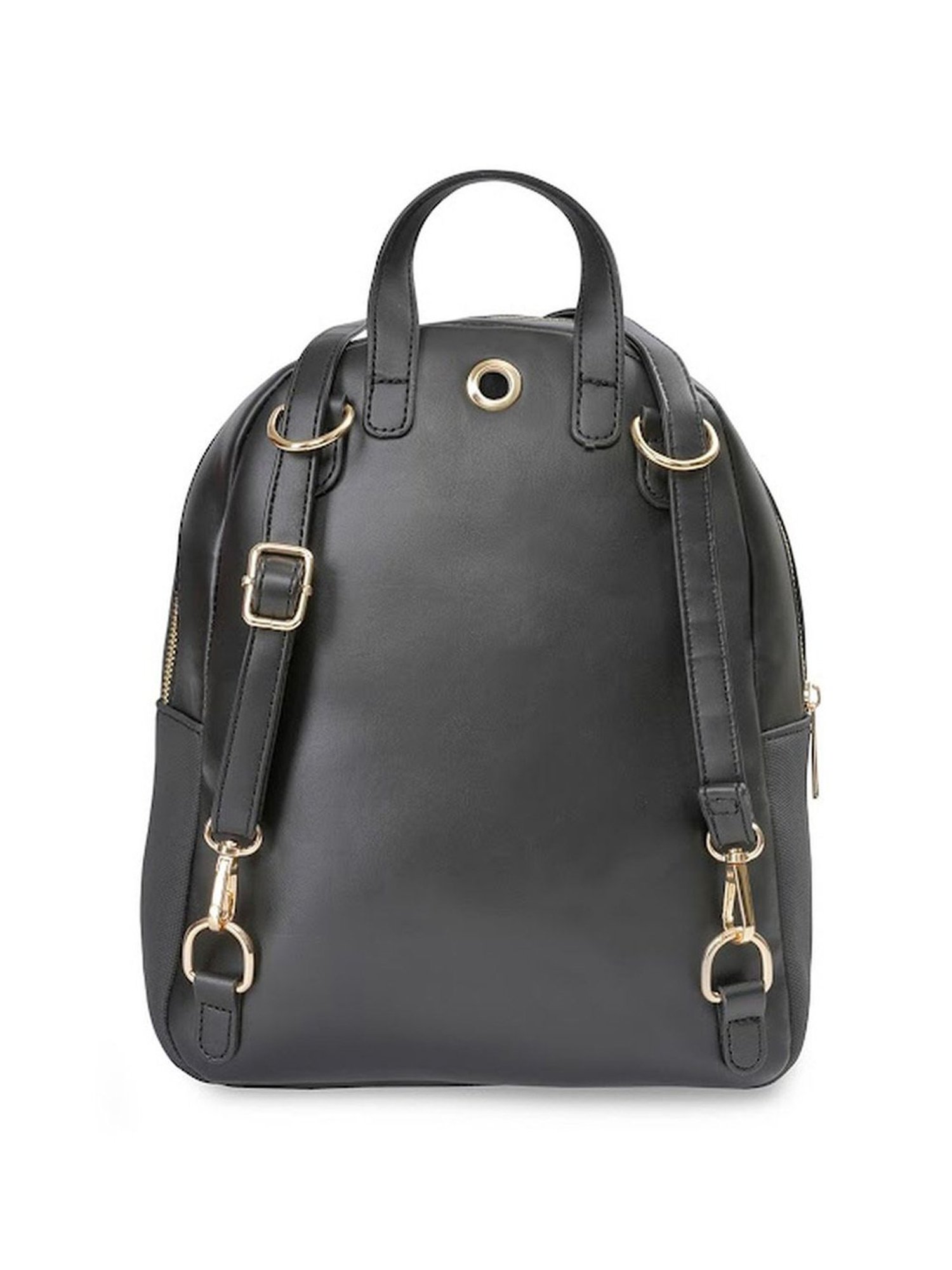 Sugarush Arne Black PU Textured Backpack - 8.7 Ltrs