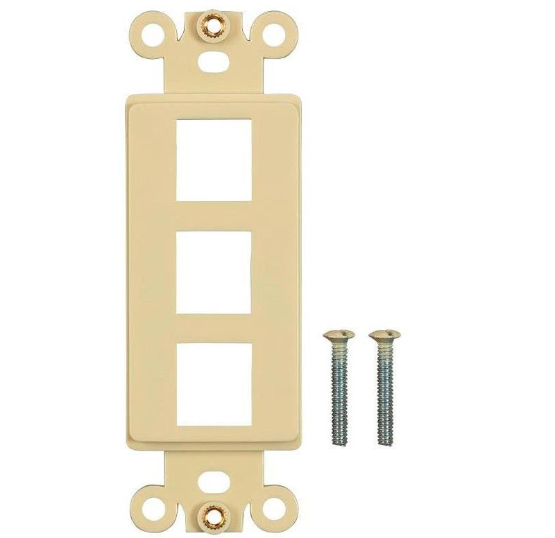 Monoprice Dcor Insert for Keystone 3 Hole - Ivory  for Home Office  Install