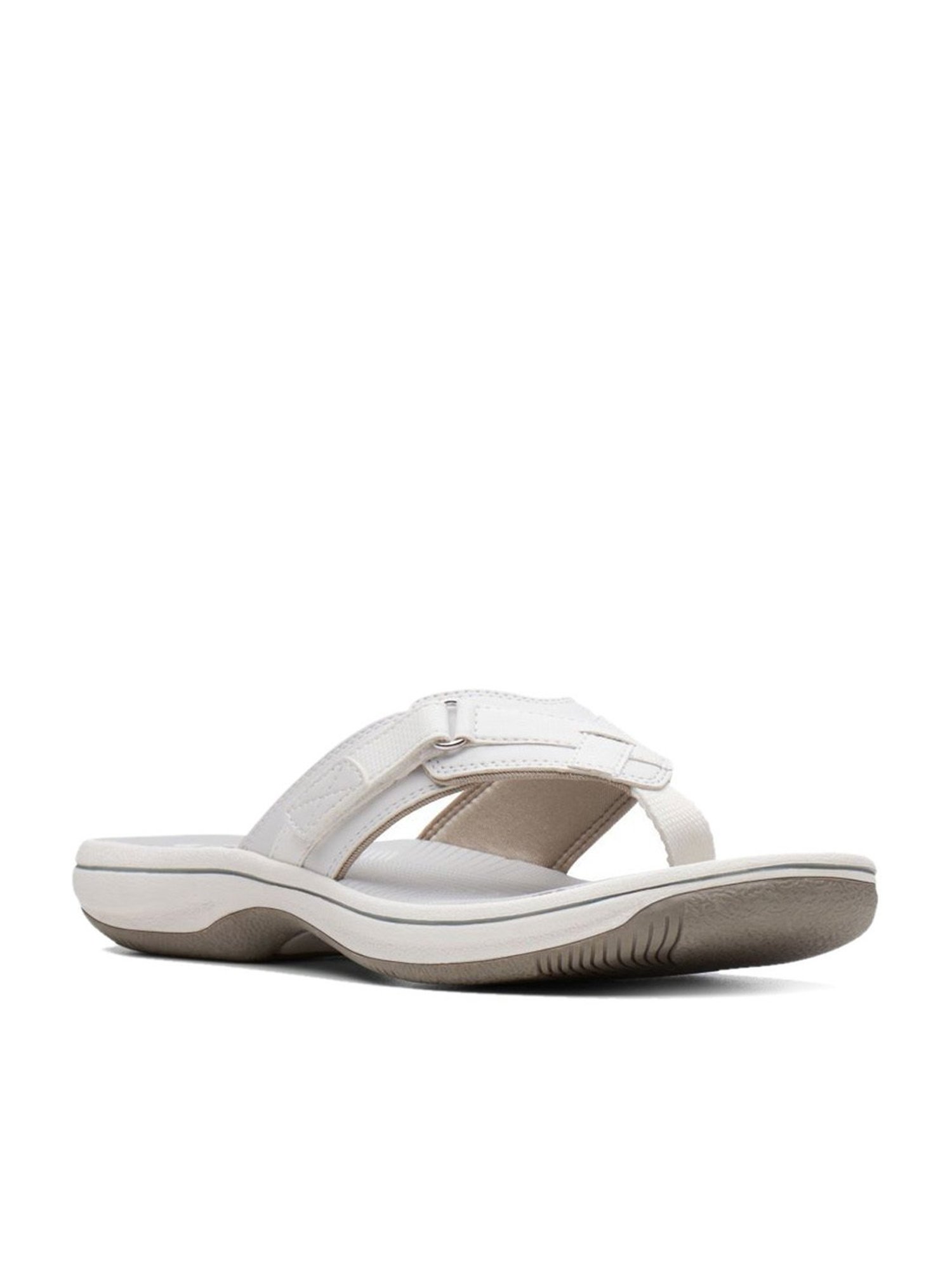 Clarks Women's Brinkley Sea White Thong Sandals