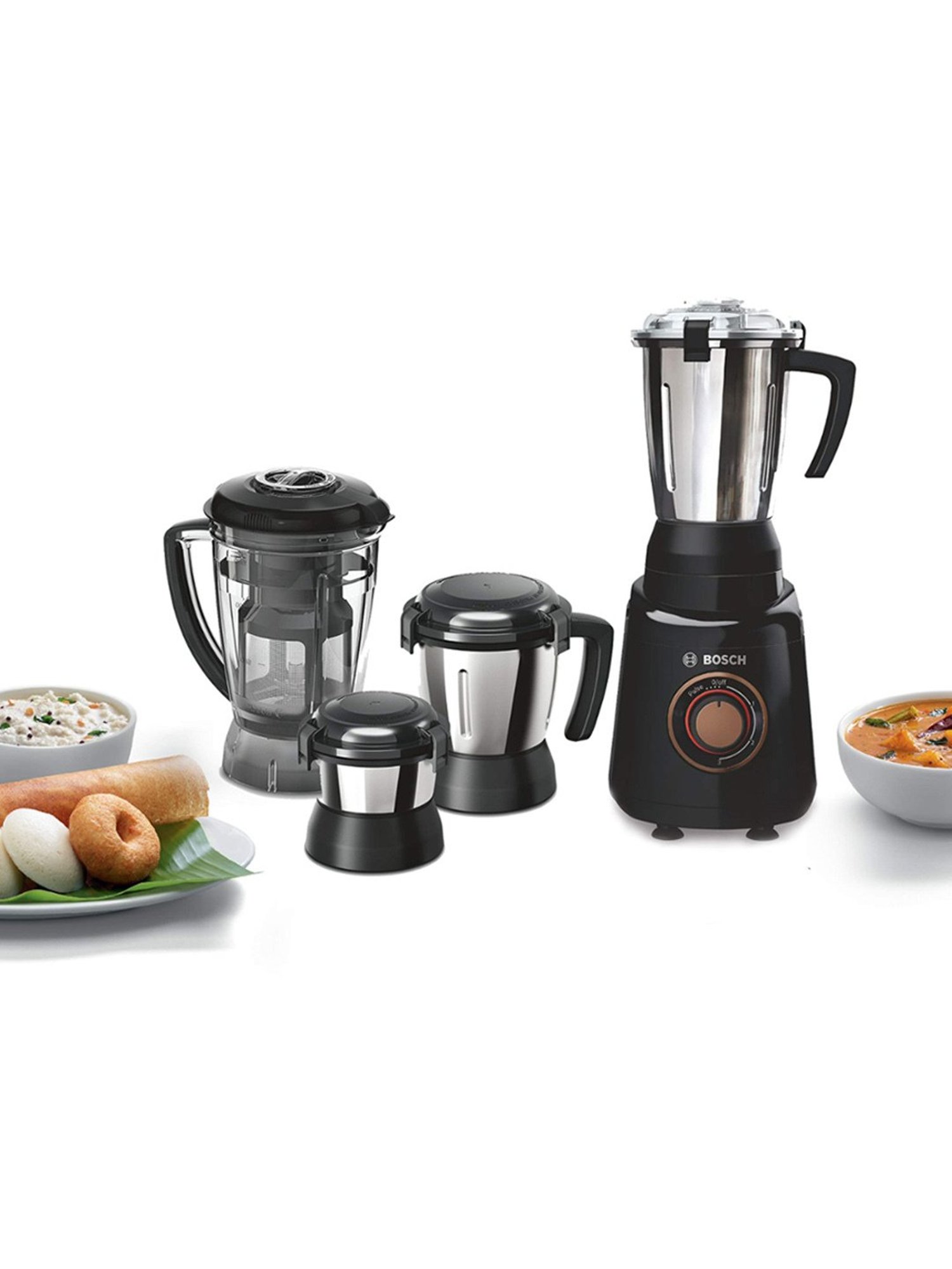 Bosch 750 Watt Trumixx Style Powerful Mixer Grinder with stone pounding blade (Black)